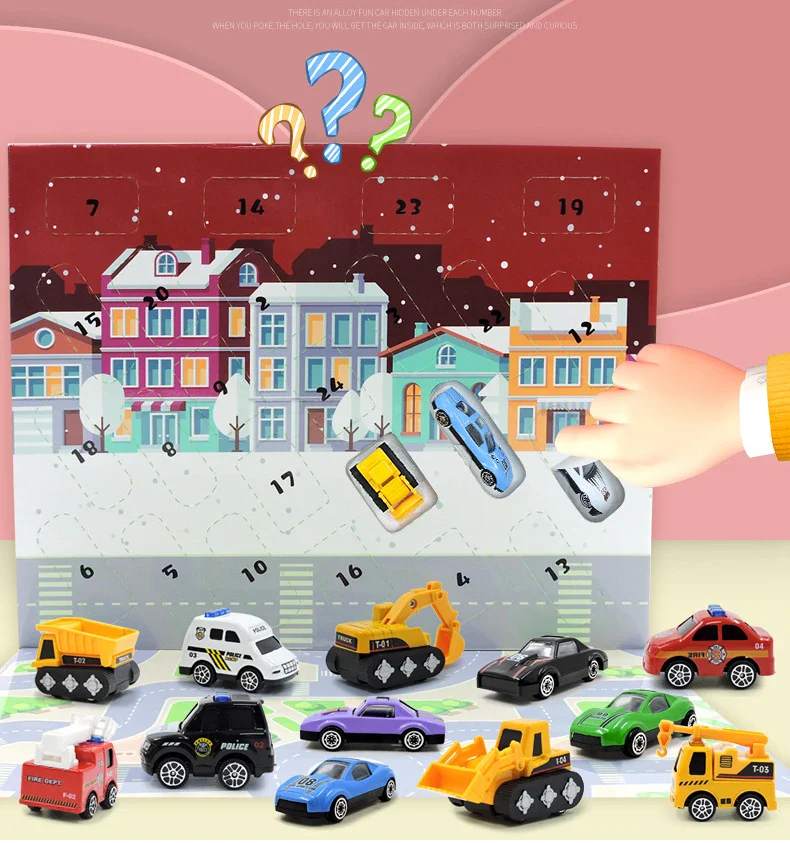 Advent Calendar Car Toys Box Kids 24 Day Christmas Gift - Image 6