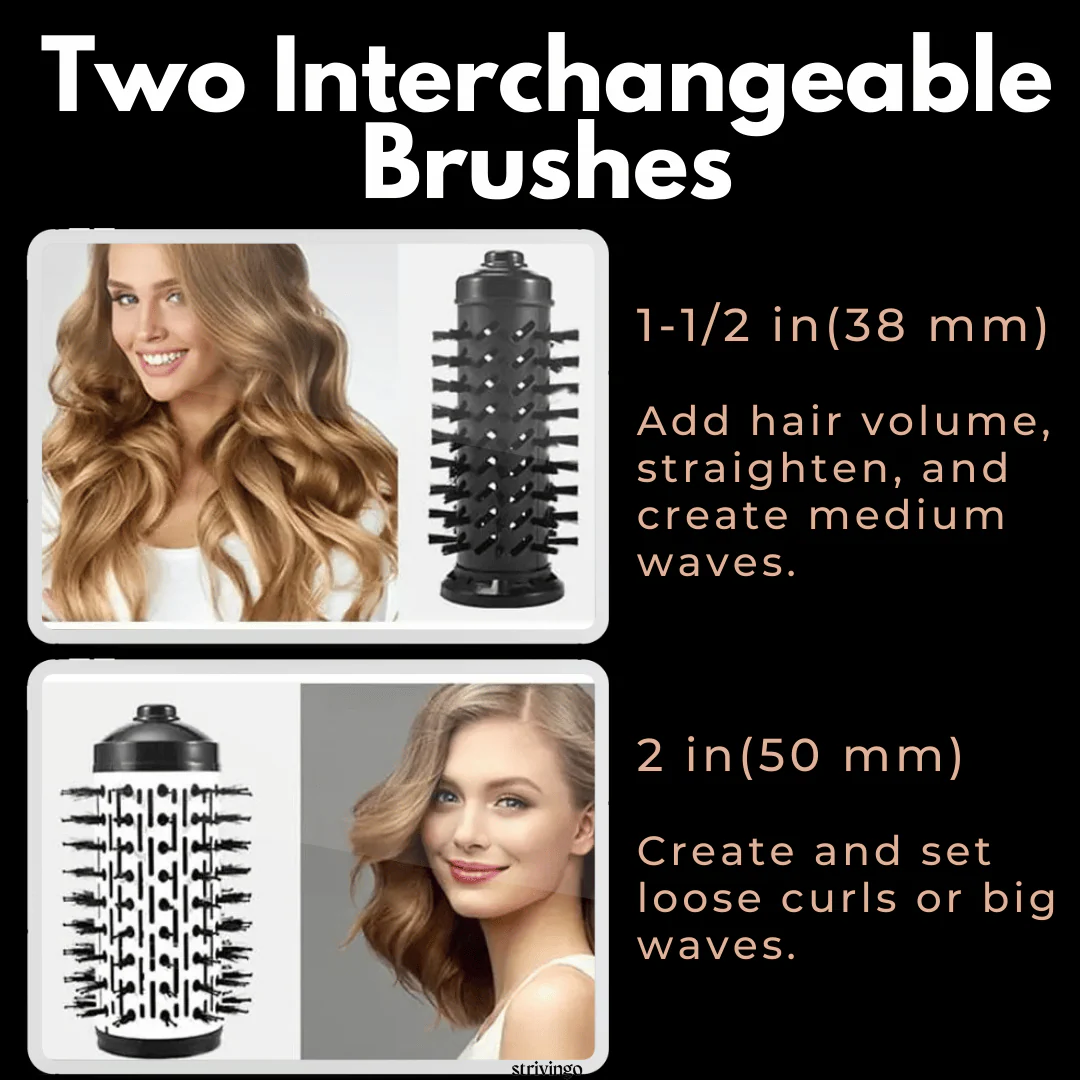 3-in-1 Rotating Hair Dryer and Styler with Adjustable Temperature for Effortless Curls and Waves - Image 4