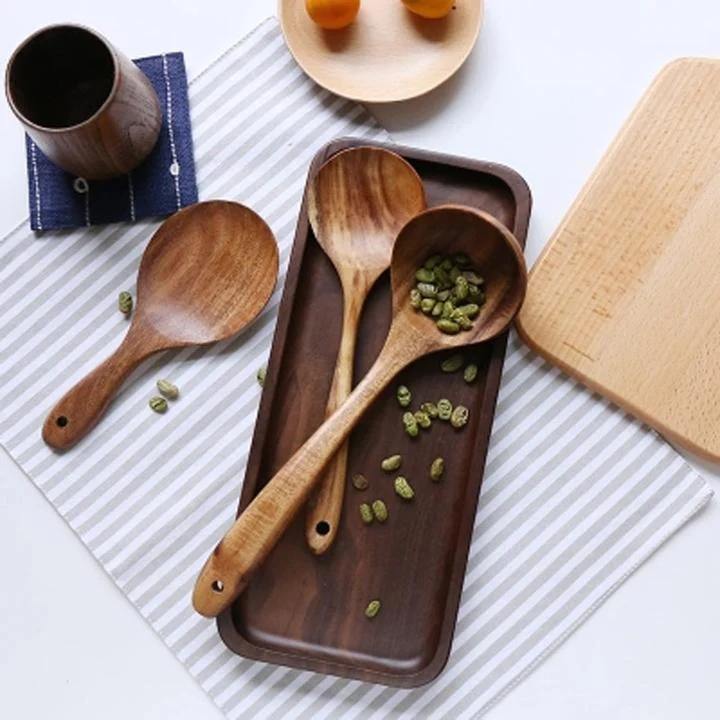 4pcs Teak Wooden Utensil Set – Premium Non-Scratch Kitchen Tools, Handcrafted Teak for Long-Lasting Durability - Image 5