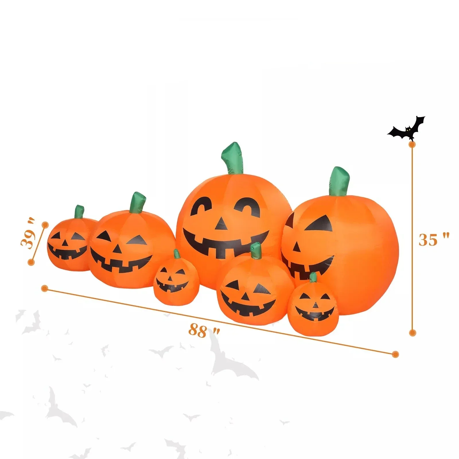 7ft Halloween Inflatable Pumpkin Decoration with LED Lights – Outdoor Yard Display, Easy Setup - Image 3