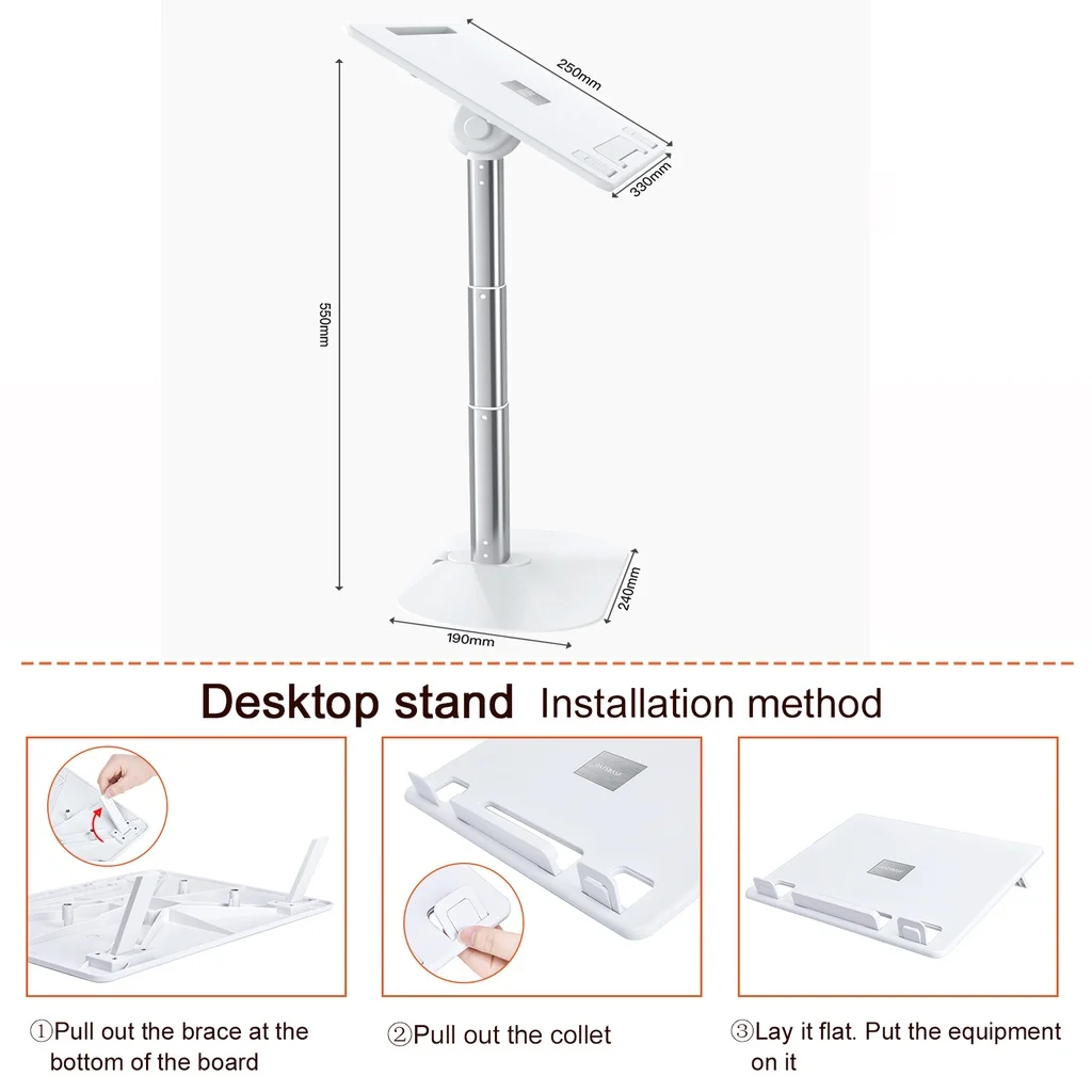 Adjustable Aluminum Laptop Stand & Accessories - Portable Cooling Bracket for MacBook, Tablet - Image 3