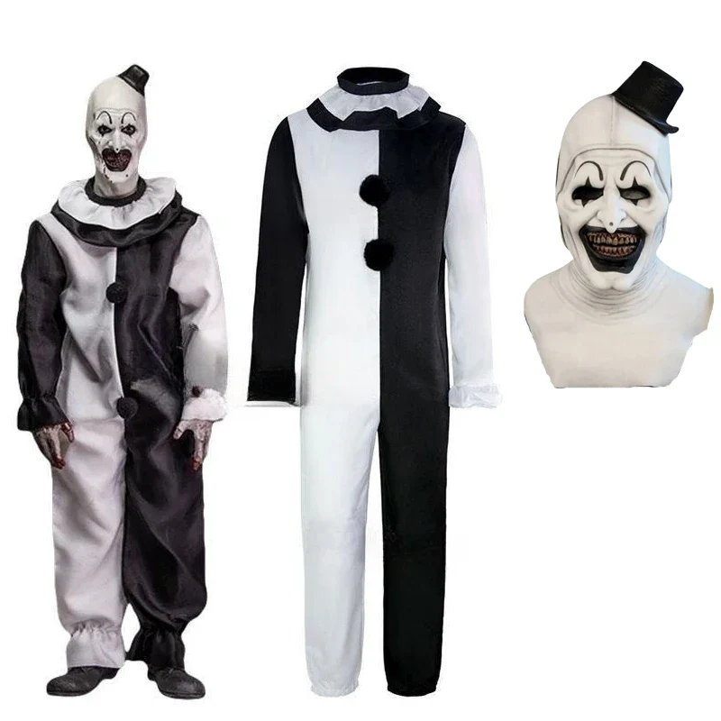 Art The Clown Cosplay Jumpsuit And Mask Halloween 2025 - Image 3