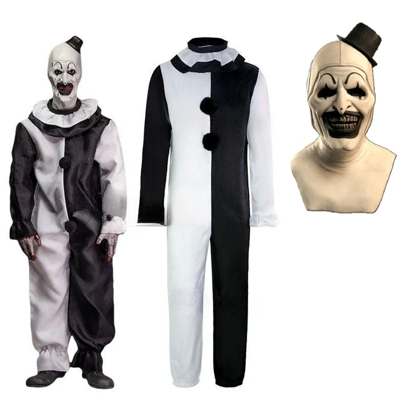 Art The Clown Cosplay Jumpsuit And Mask Halloween 2025 - Image 4