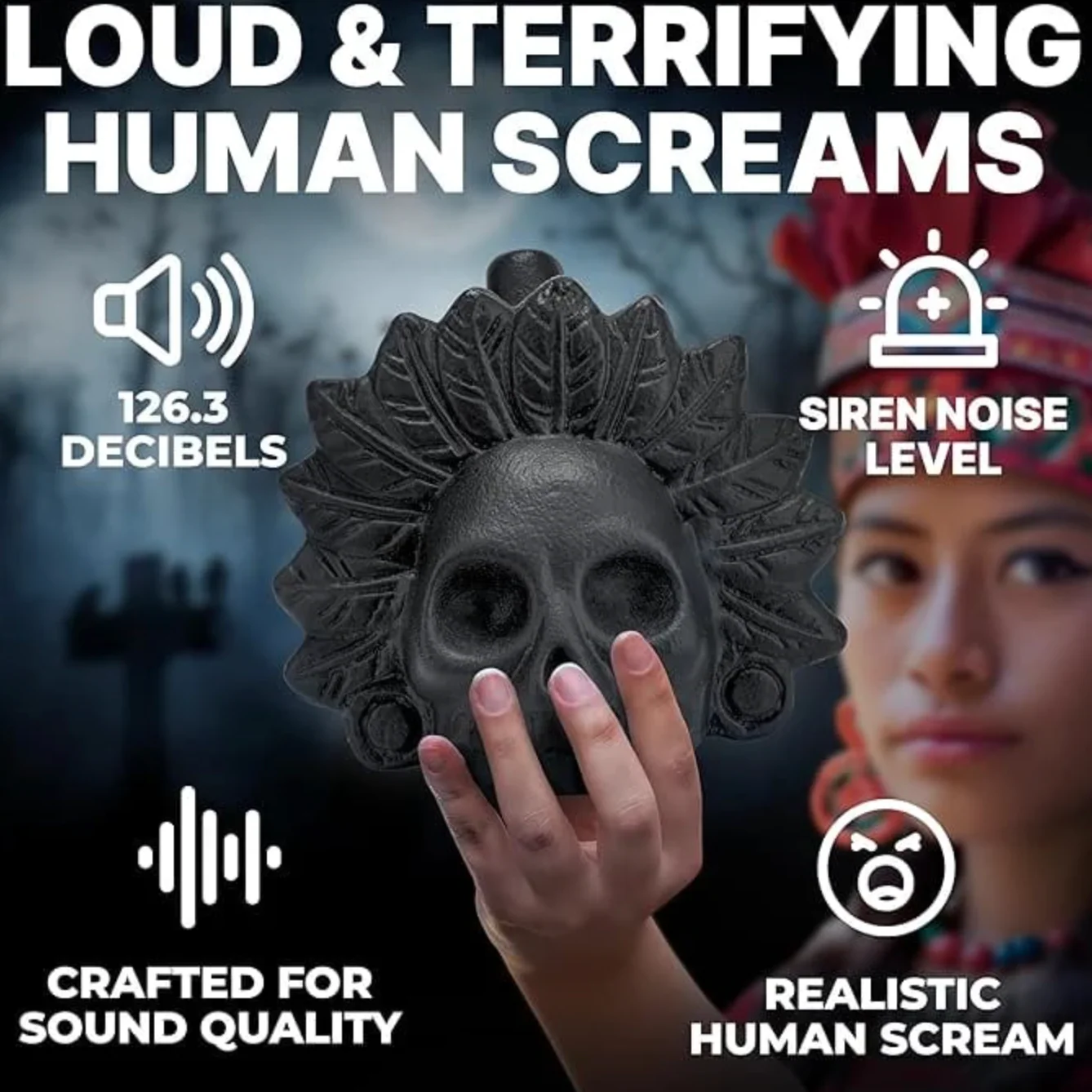 Aztec Death Whistle - Authentic 126.3dB Sound for Halloween - Thunderous Echoes of Ancient Warriors - Image 4