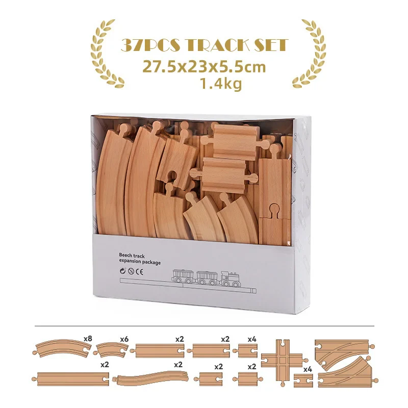 Beech Wood Train Track Set - DIY Assembly Toy for Kids Eco-Friendly - Image 11