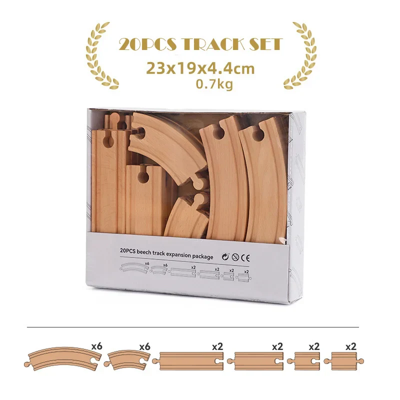 Beech Wood Train Track Set - DIY Assembly Toy for Kids Eco-Friendly - Image 12