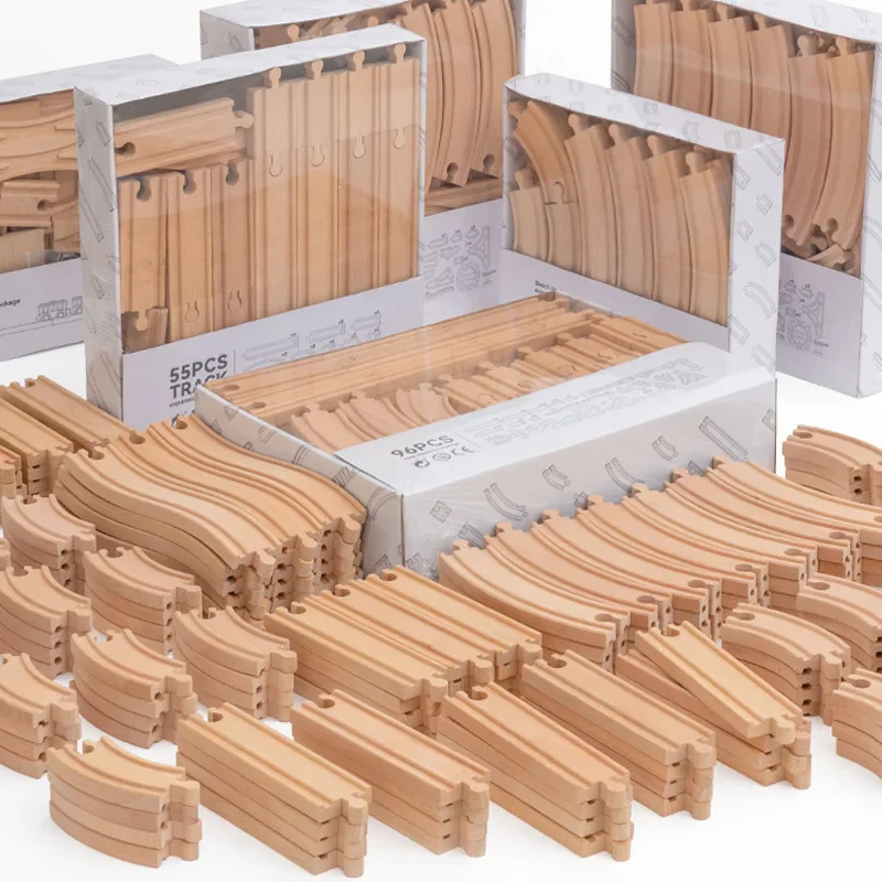 Beech Wood Train Track Set - DIY Assembly Toy for Kids Eco-Friendly - Image 3
