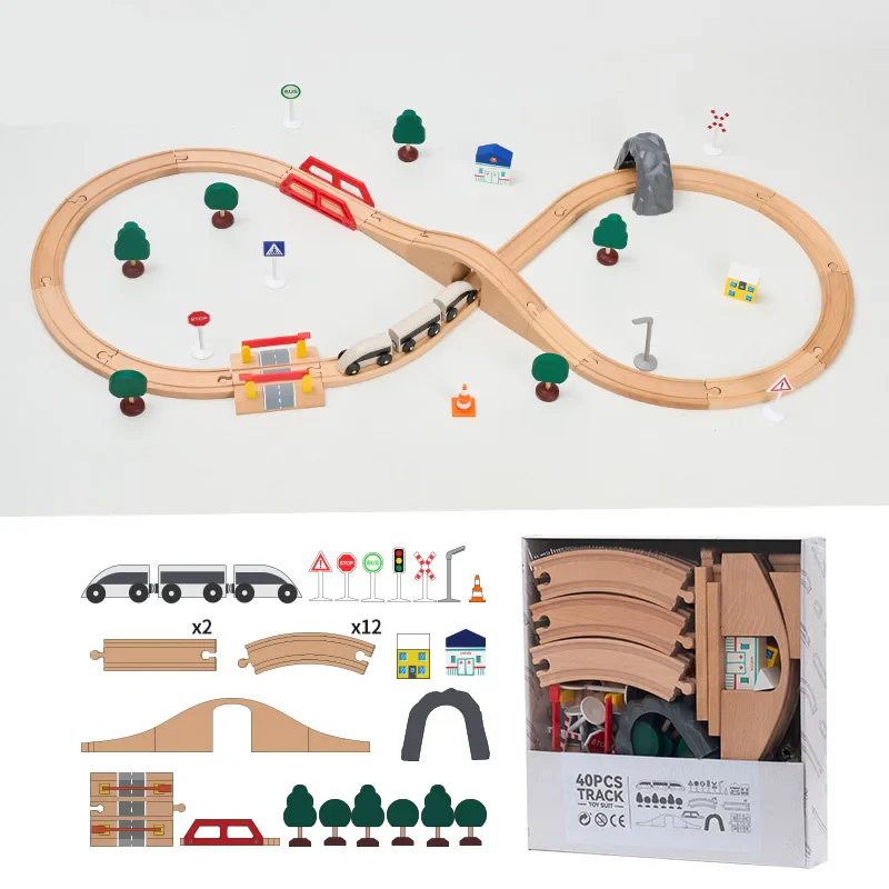 Beech Wood Train Track Set - DIY Assembly Toy for Kids Eco-Friendly - Image 4