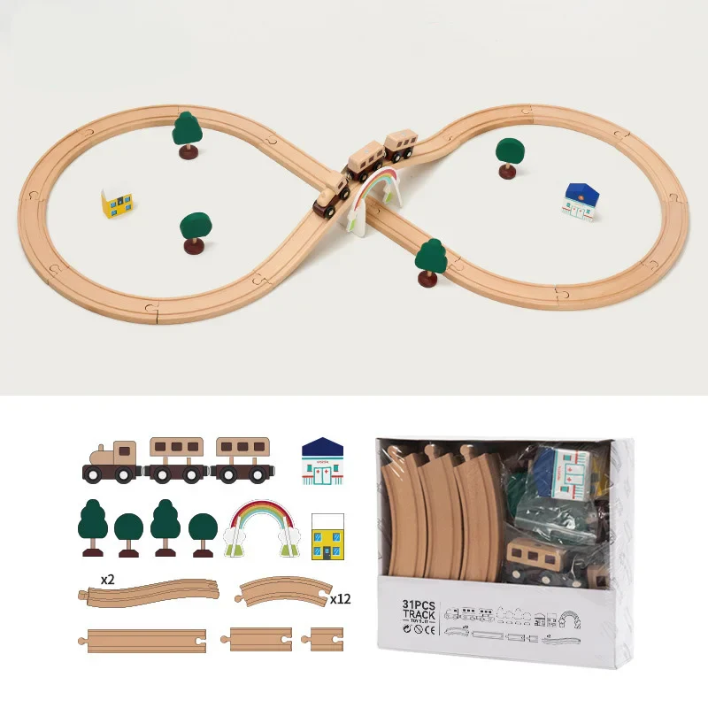 Beech Wood Train Track Set - DIY Assembly Toy for Kids Eco-Friendly - Image 8