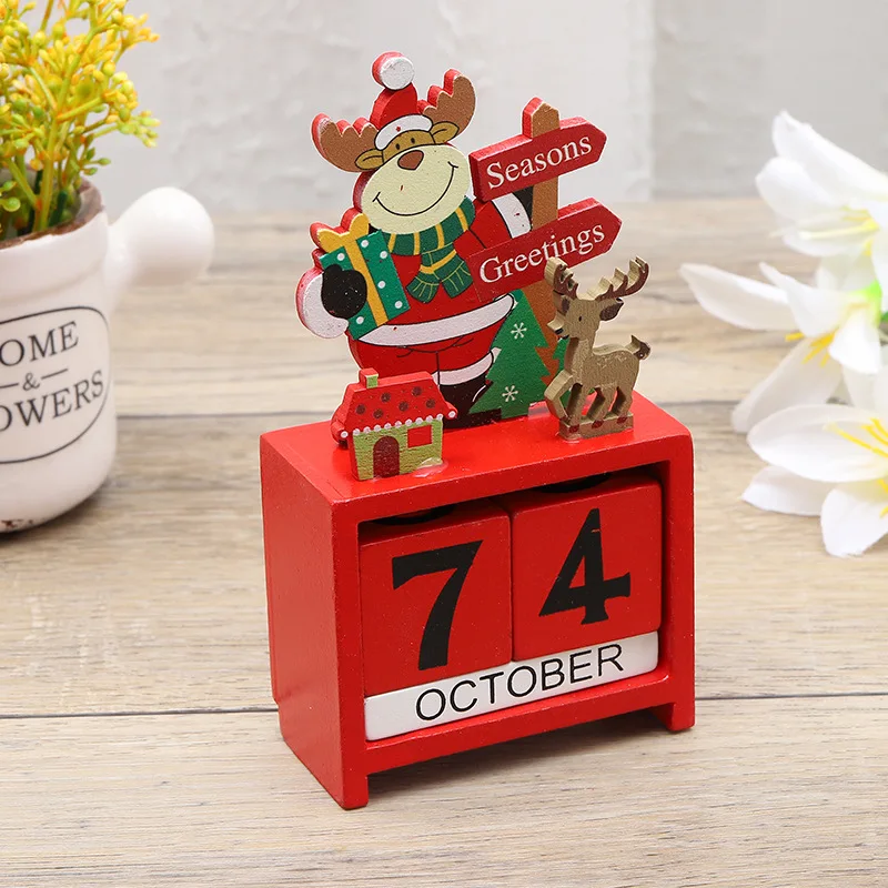 Christmas Wooden Countdown Calendar Ornament Tabletop Decor - Image 12