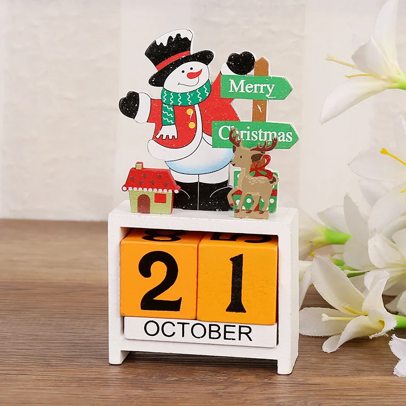 Christmas Wooden Countdown Calendar Ornament Tabletop Decor - Image 26