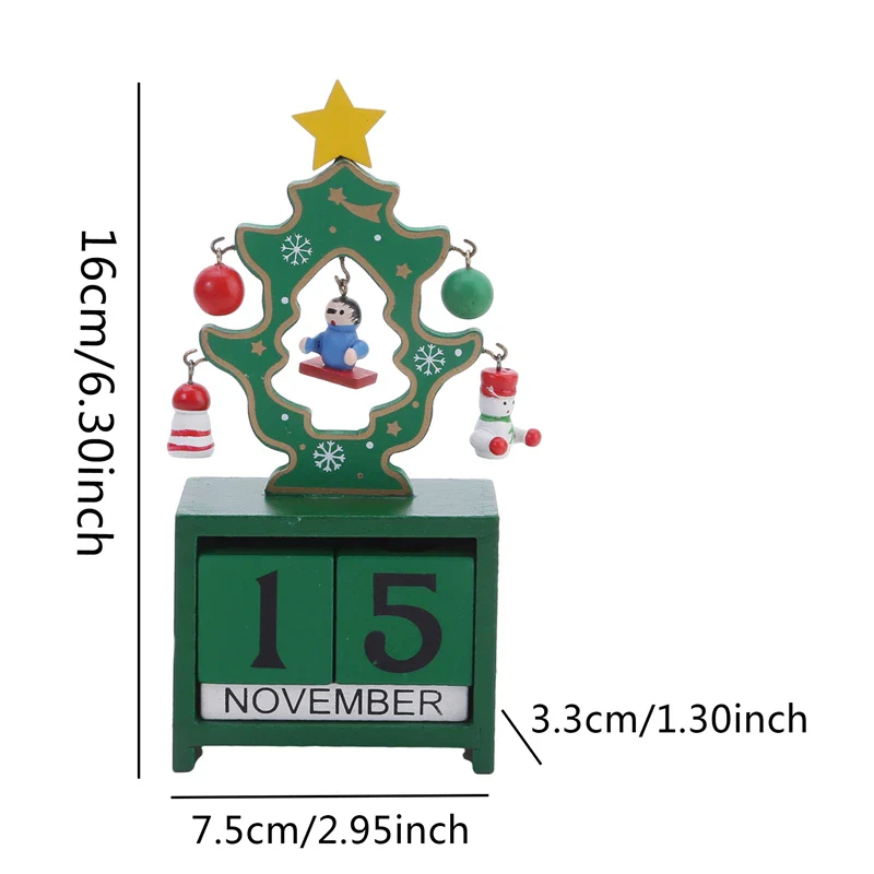 Christmas Wooden Countdown Calendar Ornament Tabletop Decor - Image 6