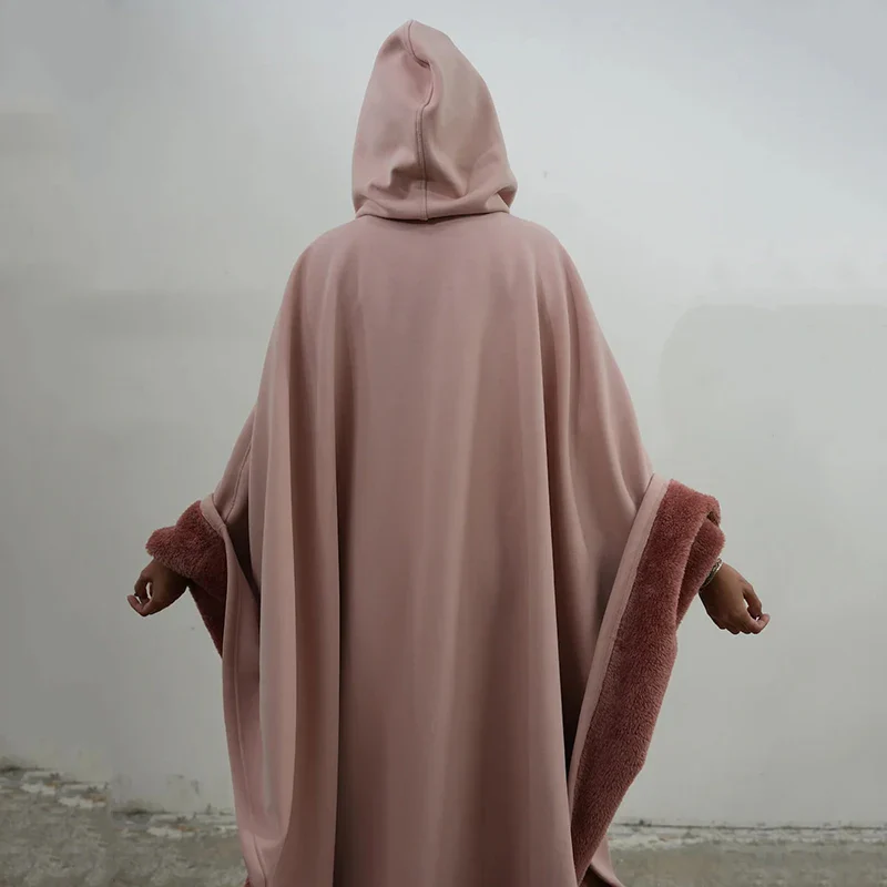 Cloak Robe Hoodie Men Casual Loose Solid Color Sweatshirt with Hat - Image 5