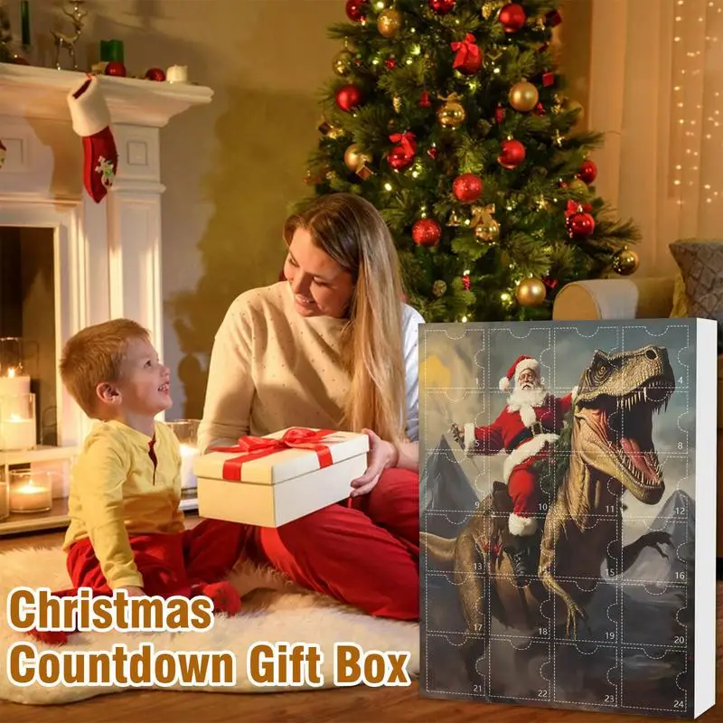 Dinosaur Advent Calendar - 24-Day Christmas Countdown, Fun Holiday Decor for Kids and Families - Image 3