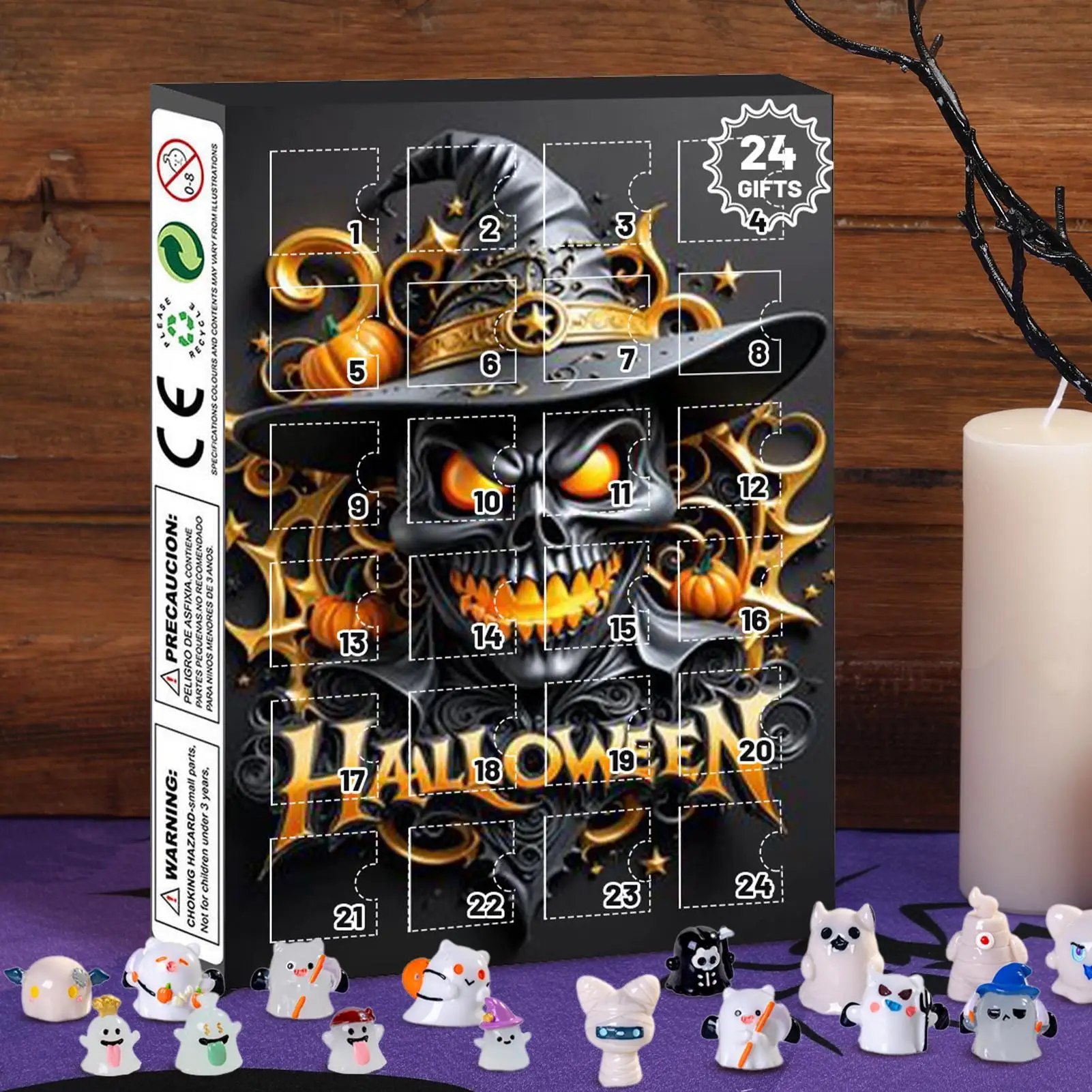 Halloween Advent Calendar 24 Days Tabletop Decor Collectible - Image 4