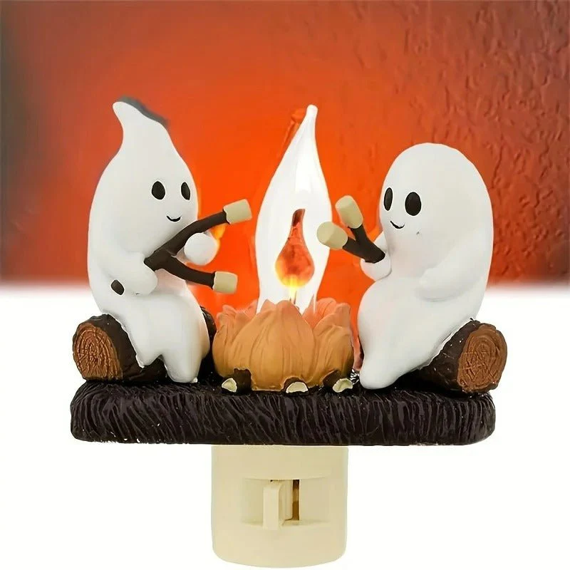 Ghostly Campfire Night Light - Flickering LED Halloween Decor for Spooky Ambiance in Bedrooms and Living Rooms - Image 3