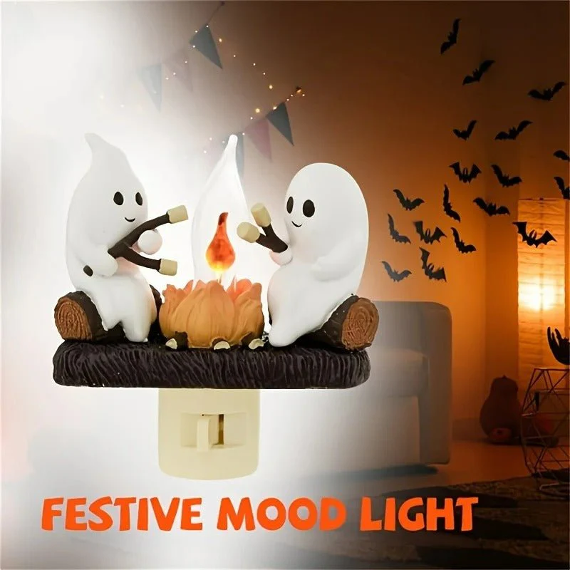 Ghostly Campfire Night Light - Flickering LED Halloween Decor for Spooky Ambiance in Bedrooms and Living Rooms - Image 4