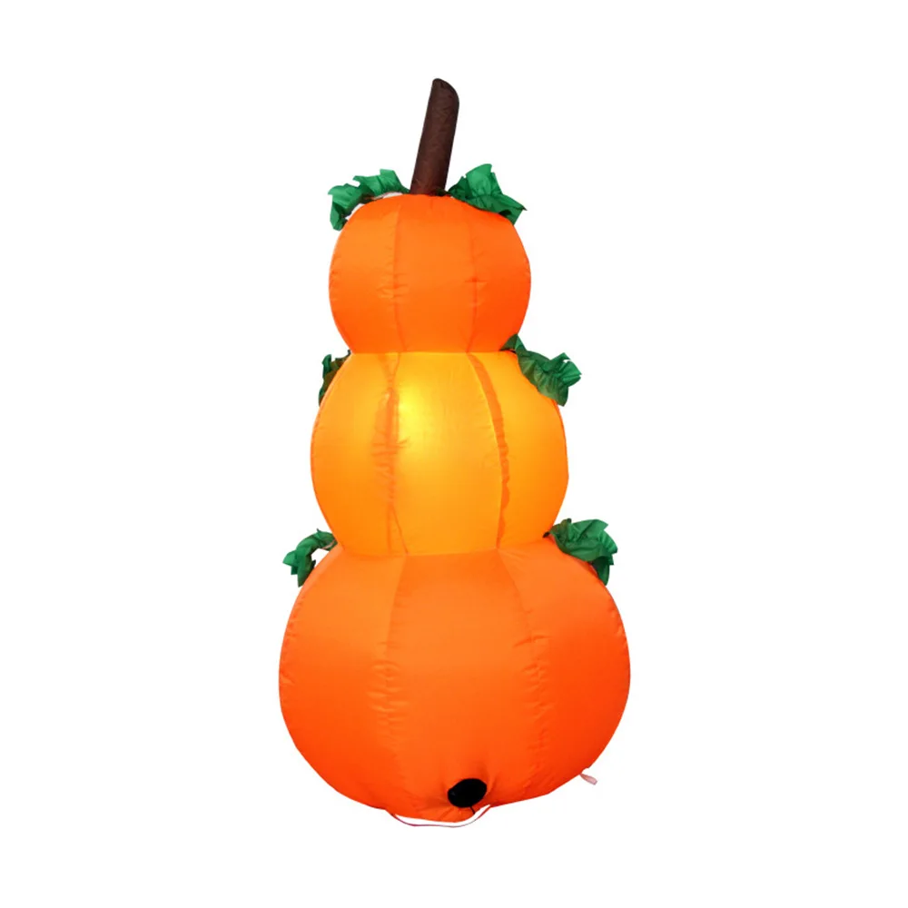 3.94ft Halloween Inflatable Pumpkin Stack with LED Rotating Lights – Outdoor Yard Decoration - Image 5