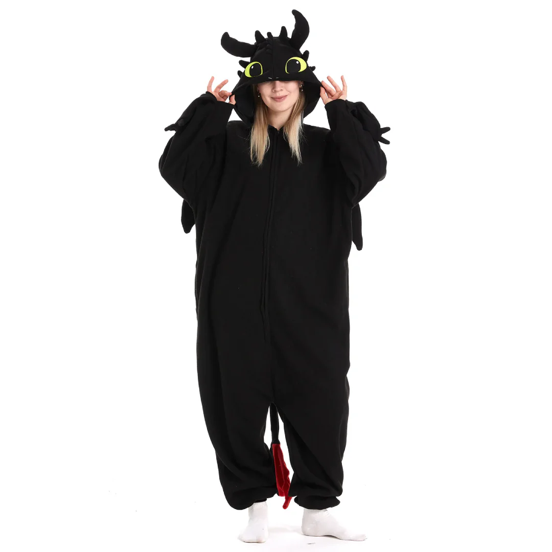 Kigurumi Toothless Dragon Pajamas Jumpsuit for Kids Adults - Image 7