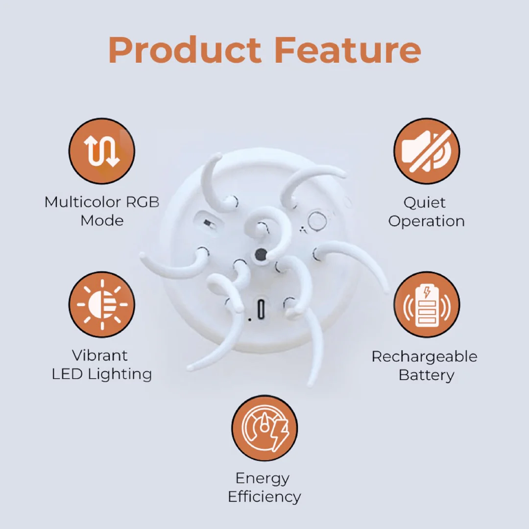 LED Jellyfish Lamp – Color-Changing RGB Voice-Activated Night Light - Image 4