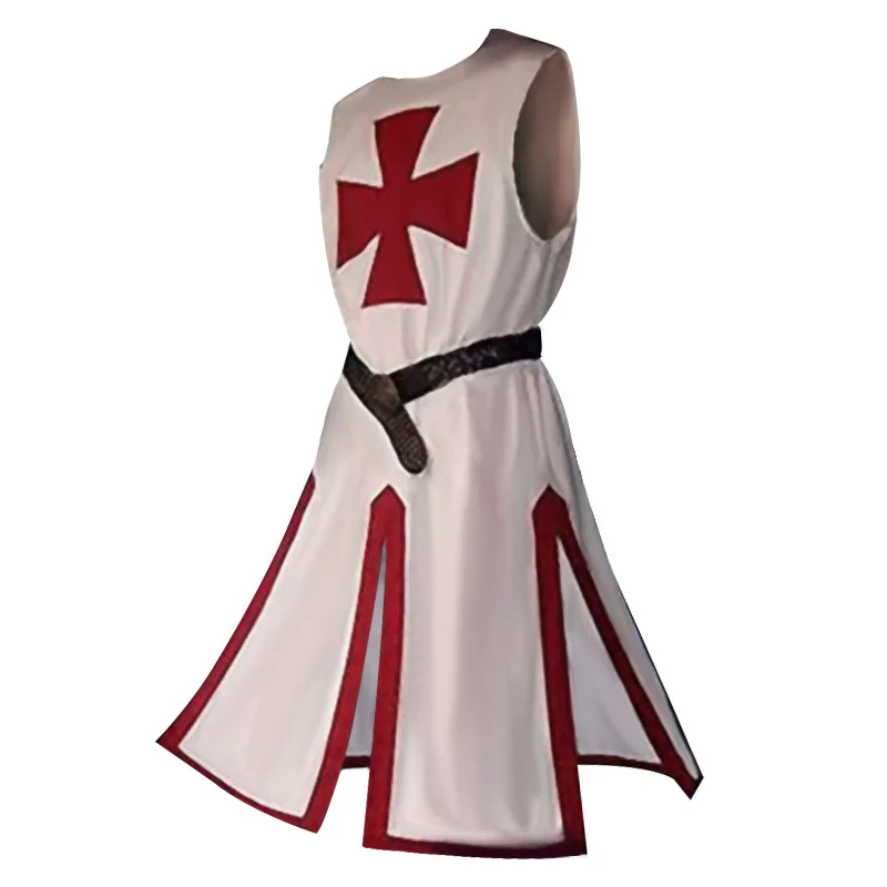 Knights Templar Crusader Cosplay Costume - Authentic Tunic & Cape Set for Halloween - Image 14