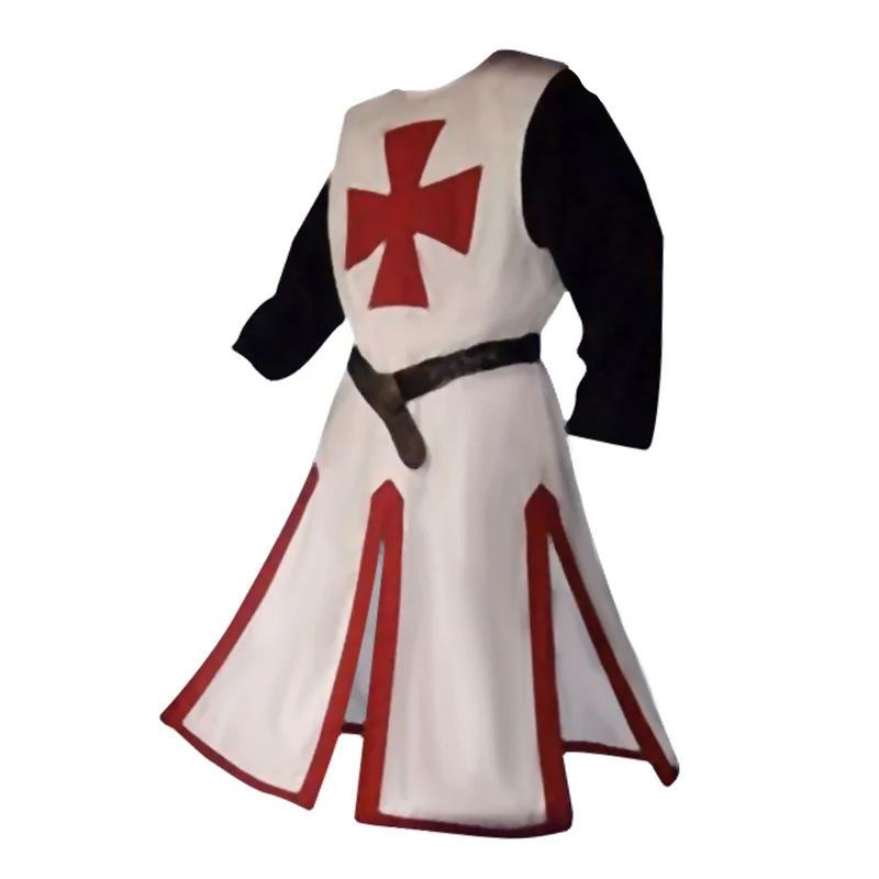 Knights Templar Crusader Cosplay Costume - Authentic Tunic & Cape Set for Halloween - Image 18