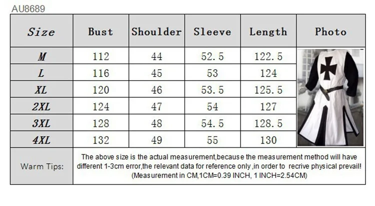 Knights Templar Crusader Cosplay Costume - Authentic Tunic & Cape Set for Halloween - Image 19