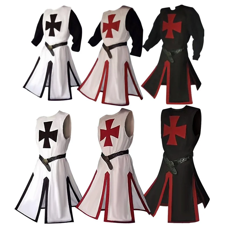 Knights Templar Crusader Cosplay Costume - Authentic Tunic & Cape Set for Halloween - Image 20