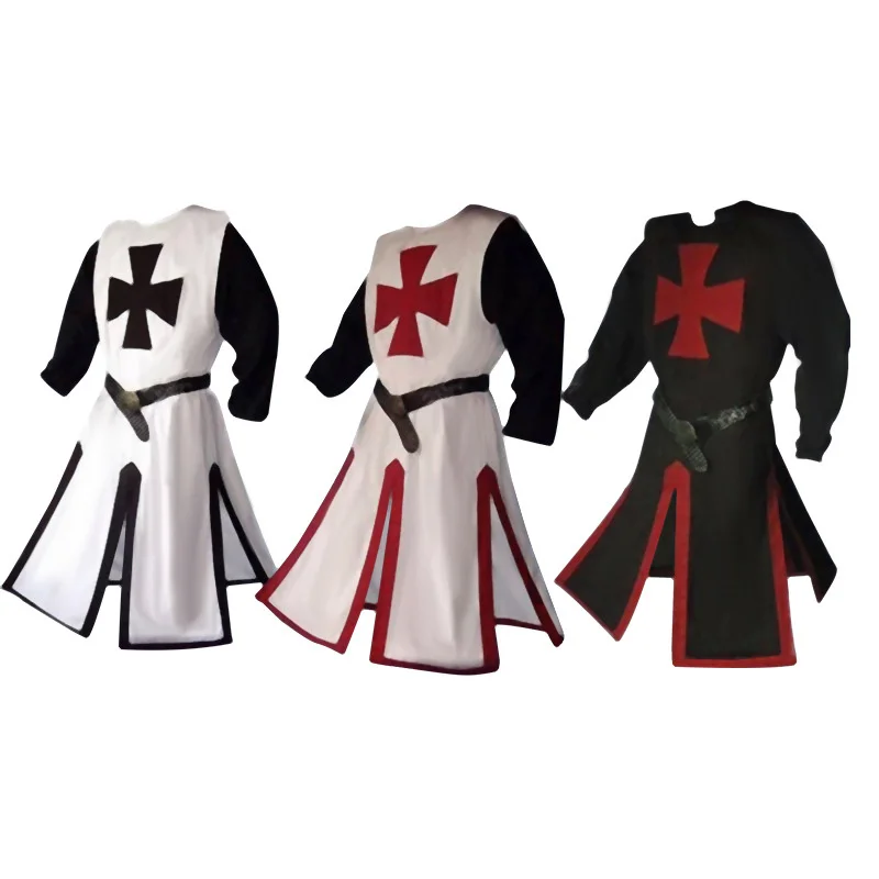 Knights Templar Crusader Cosplay Costume - Authentic Tunic & Cape Set for Halloween - Image 21
