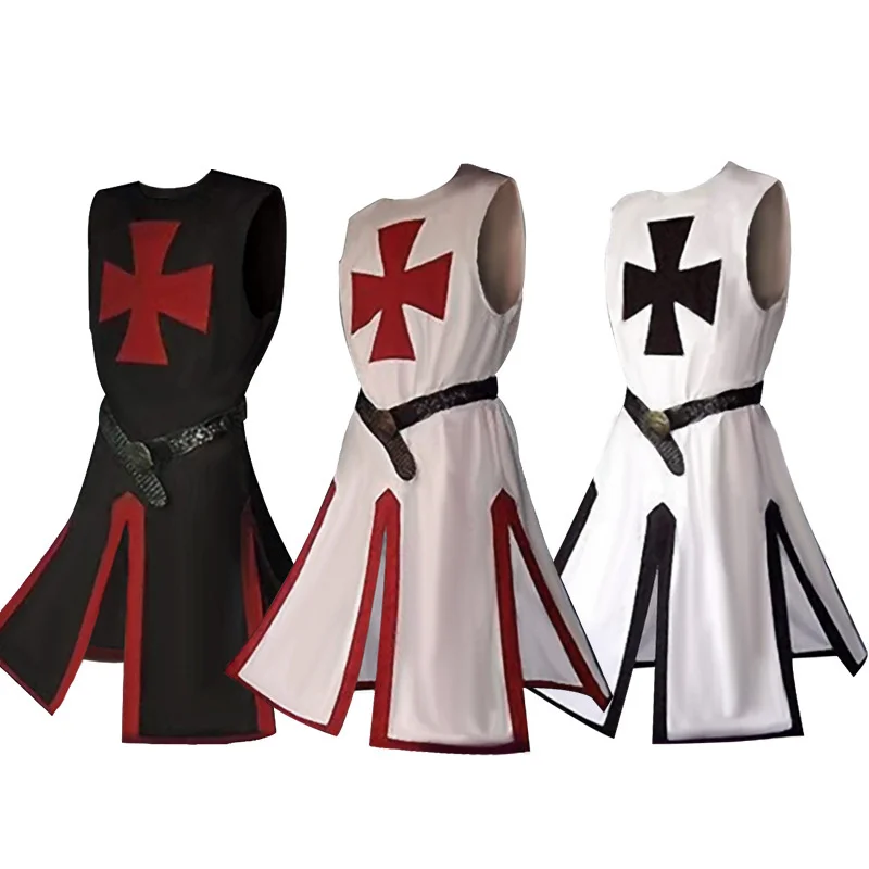 Knights Templar Crusader Cosplay Costume - Authentic Tunic & Cape Set for Halloween - Image 22