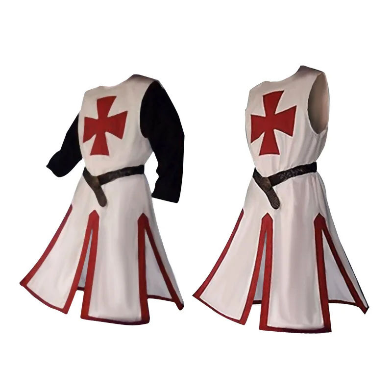 Knights Templar Crusader Cosplay Costume - Authentic Tunic & Cape Set for Halloween - Image 24