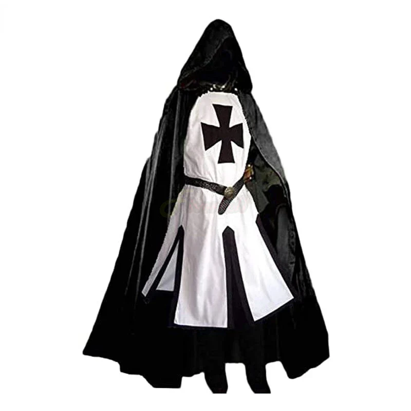 Knights Templar Crusader Cosplay Costume - Authentic Tunic & Cape Set for Halloween - Image 5