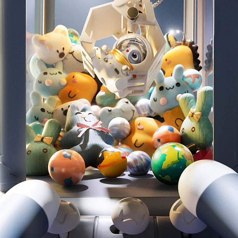 Medium Kit Coin Operated Mini Claw Machine for Kids Arcade Game with Plush Prizes - Image 3