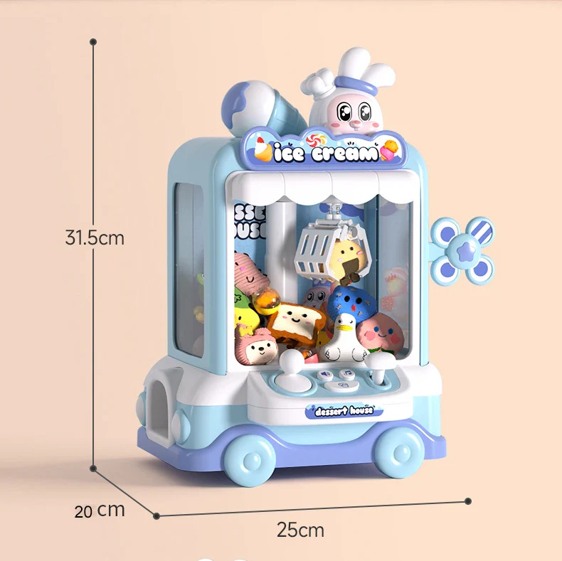 Mini Cartoon Claw Crane Machine Toy for Kids - Plush Rabbit Doll Grabber with Music & Lights - Image 6