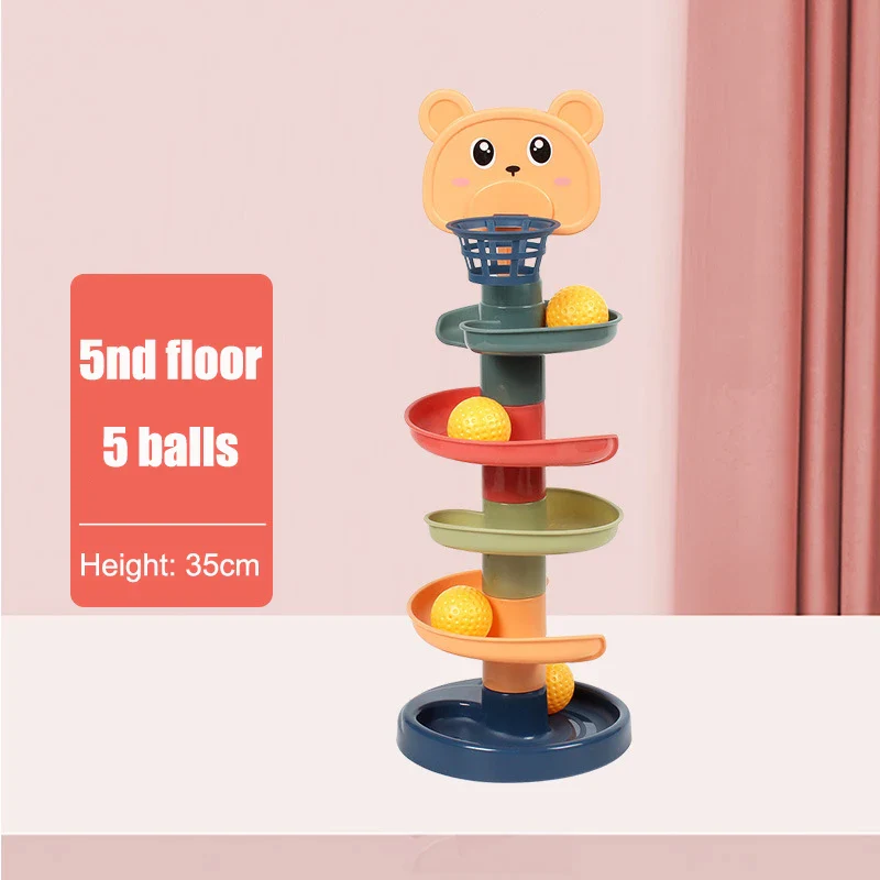 Montessori Rolling Ball Tower Toy - Educational Stacking Game for Infants, Finger Skill Development, Rotating Track Fun - Image 10