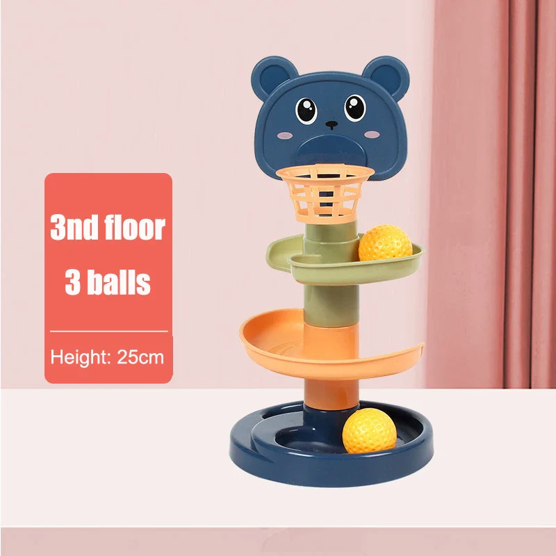 Montessori Rolling Ball Tower Toy - Educational Stacking Game for Infants, Finger Skill Development, Rotating Track Fun - Image 8
