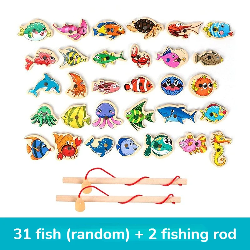 Interactive Montessori Wooden Fishing Game - Magnetic Marine Life Learning Toy for Kids, Parent-Child Engagement, Eco-Friendly Design - Image 8