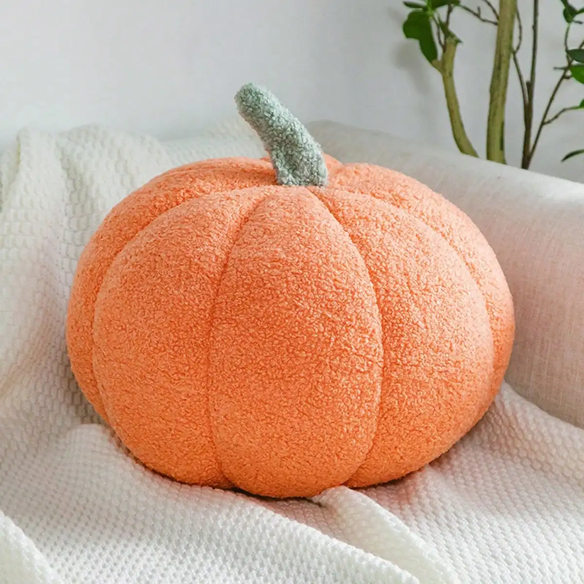 Plush Pumpkin Cushion – Cozy Sherpa & Boucle Throw Pillow for Fall & Halloween Home Decor, Ideal Gift for Kids and Babies - Image 11