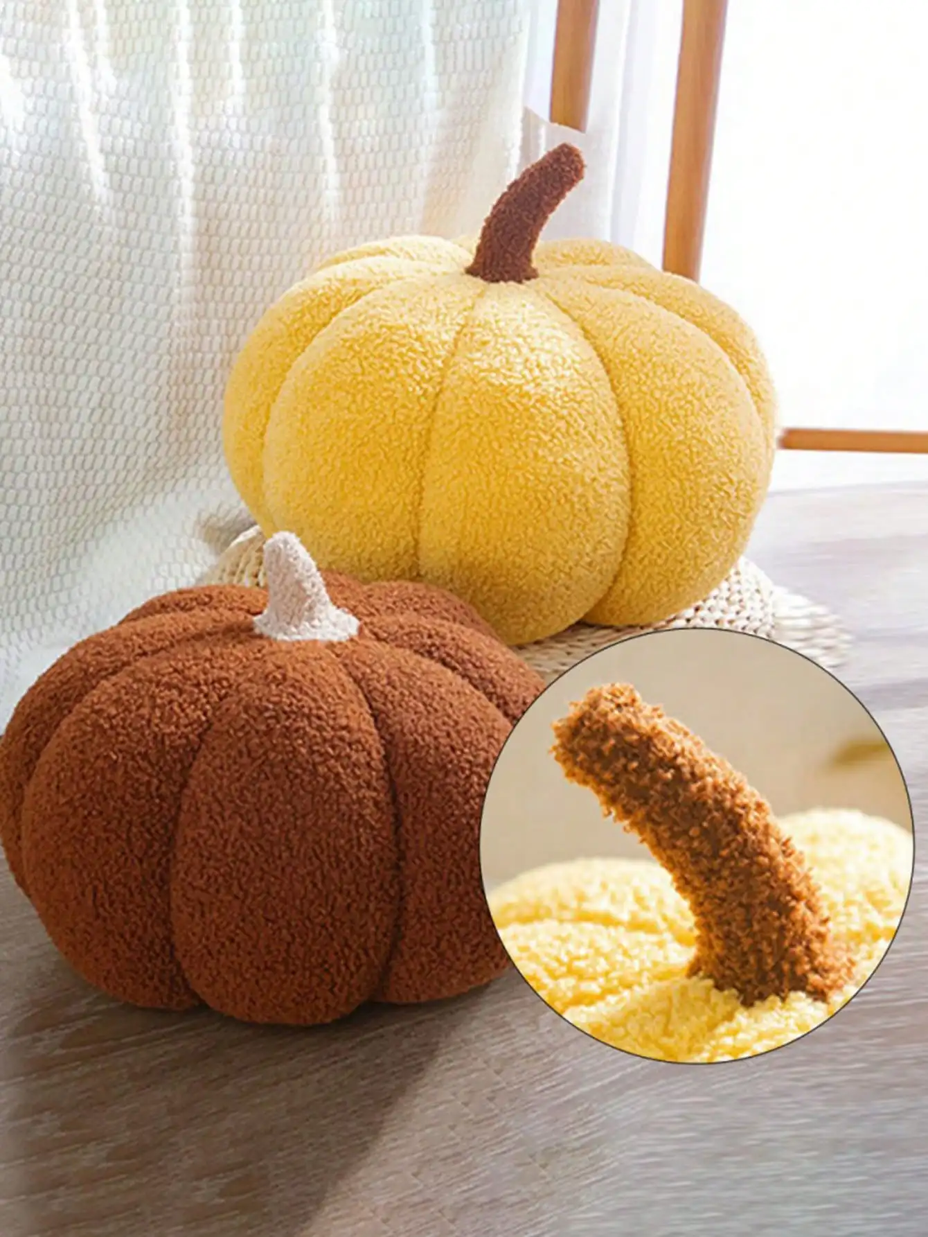 Plush Pumpkin Cushion – Cozy Sherpa & Boucle Throw Pillow for Fall & Halloween Home Decor, Ideal Gift for Kids and Babies - Image 5