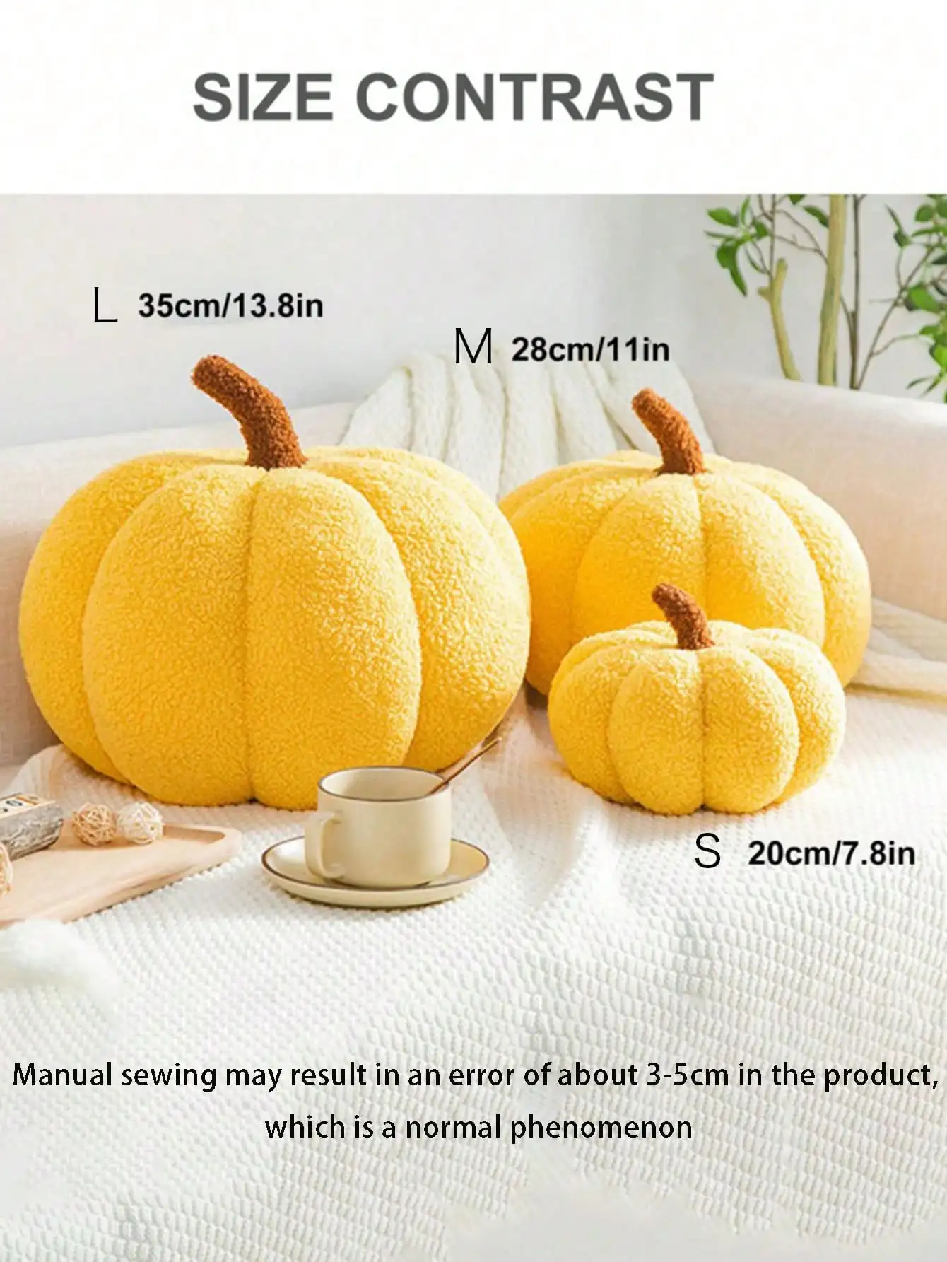 Plush Pumpkin Cushion – Cozy Sherpa & Boucle Throw Pillow for Fall & Halloween Home Decor, Ideal Gift for Kids and Babies - Image 6