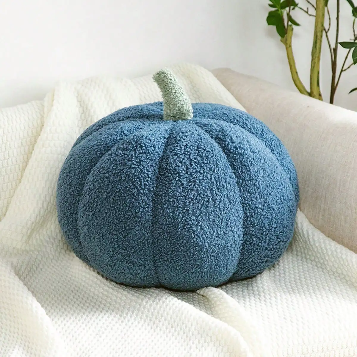 Plush Pumpkin Cushion – Cozy Sherpa & Boucle Throw Pillow for Fall & Halloween Home Decor, Ideal Gift for Kids and Babies - Image 7