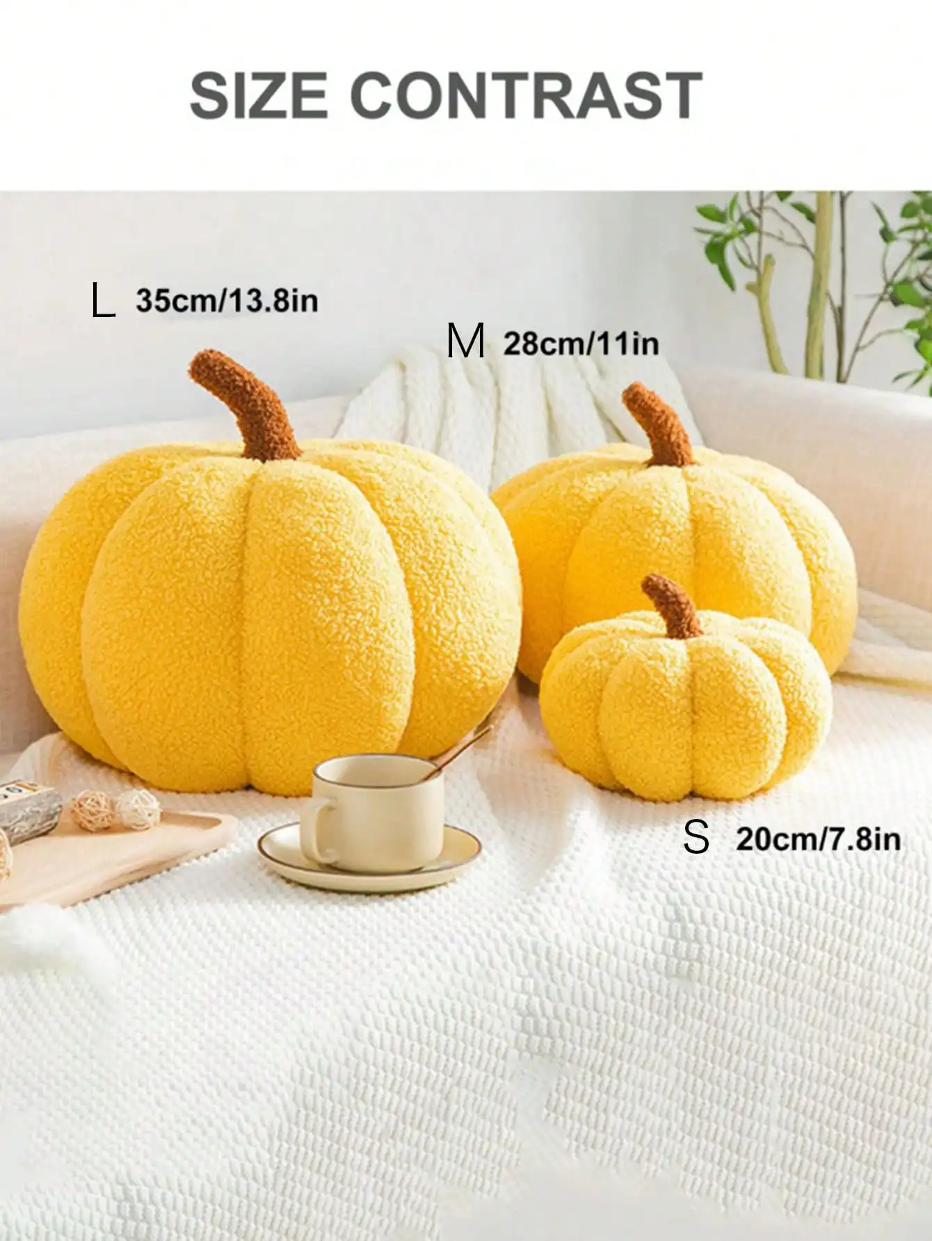 Plush Pumpkin Cushion – Cozy Sherpa & Boucle Throw Pillow for Fall & Halloween Home Decor, Ideal Gift for Kids and Babies - Image 8