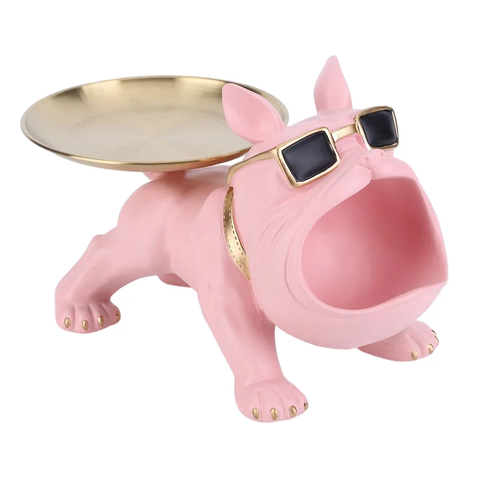 Resin Bulldog Storage Sculpture - Stylish Key Holder & Candy Tray for Home Decor - Image 11