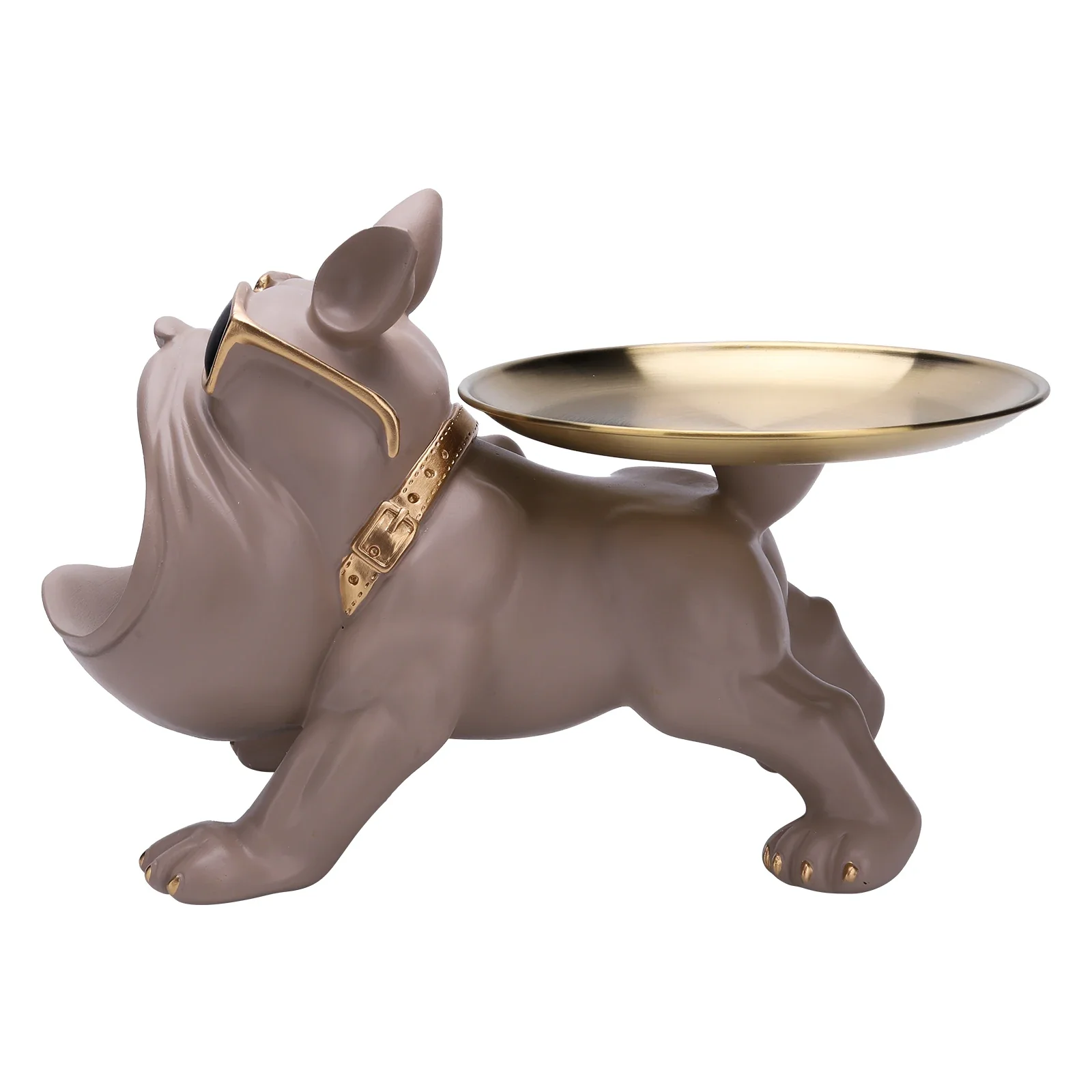 Resin Bulldog Storage Sculpture - Stylish Key Holder & Candy Tray for Home Decor - Image 9