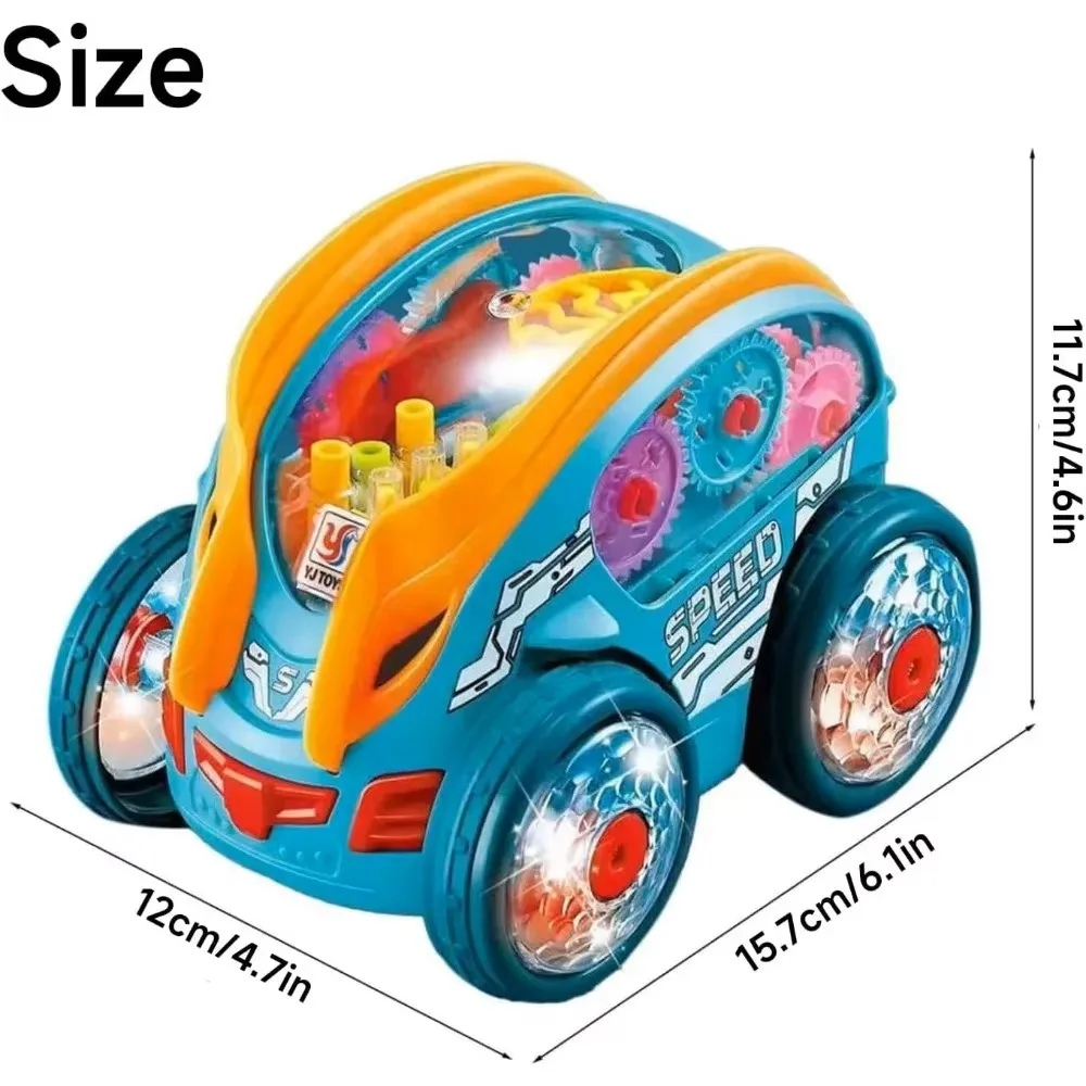 Speedlite Toy Car with LED Lights & Music for Boys Girls, Dynamic Transparent Luminous Car - Image 3