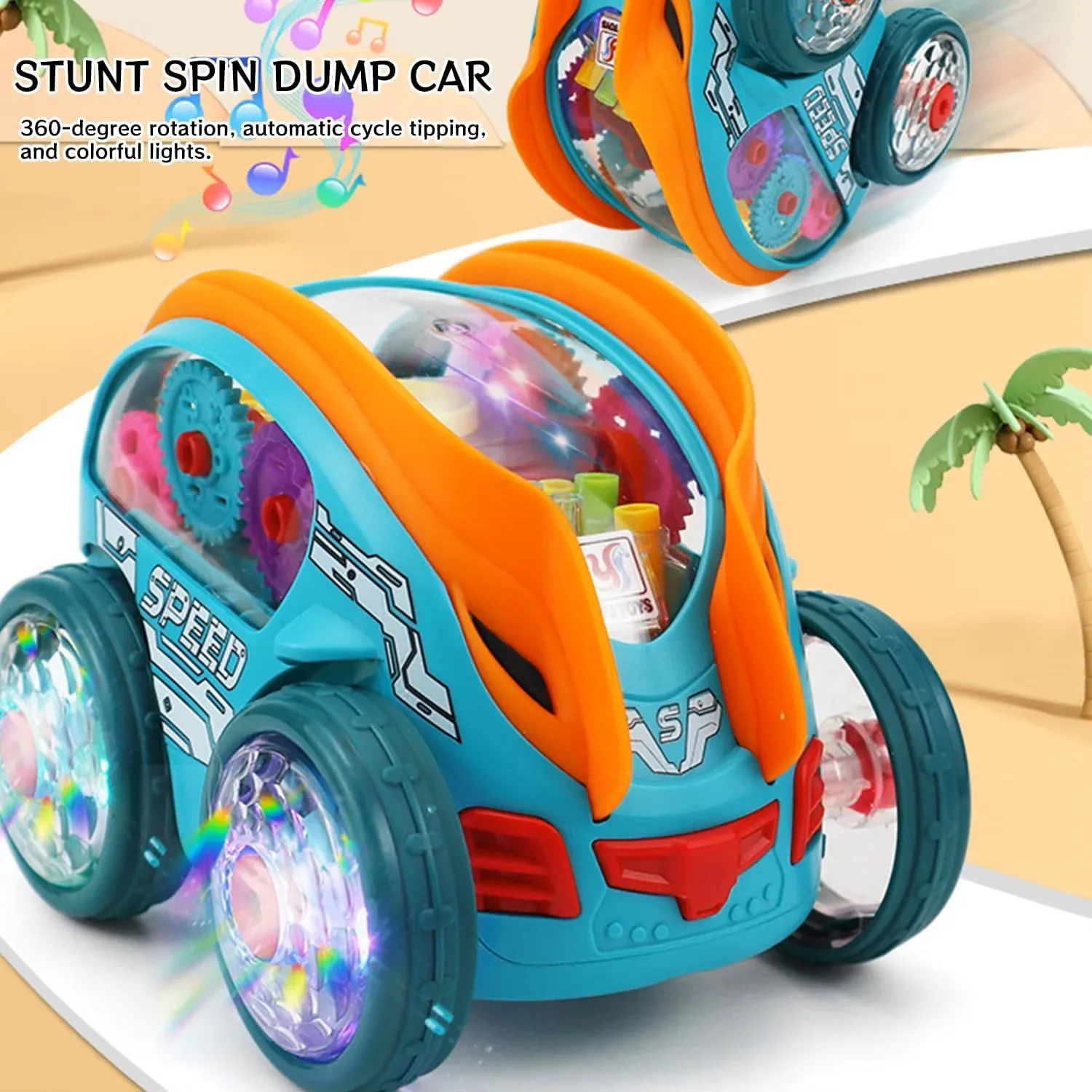 Speedlite Toy Car with LED Lights & Music for Boys Girls, Dynamic Transparent Luminous Car - Image 7