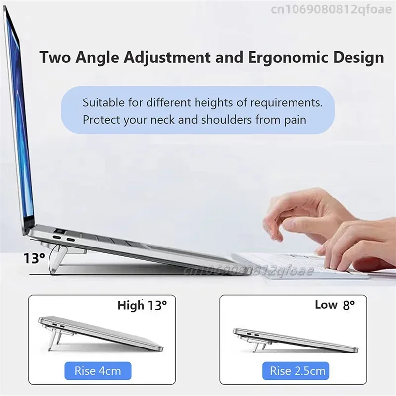 Ultra-Thin Portable Laptop Stand with Mini Legs & Cooling Support for Macbook - Adjustable Bracket - Image 5